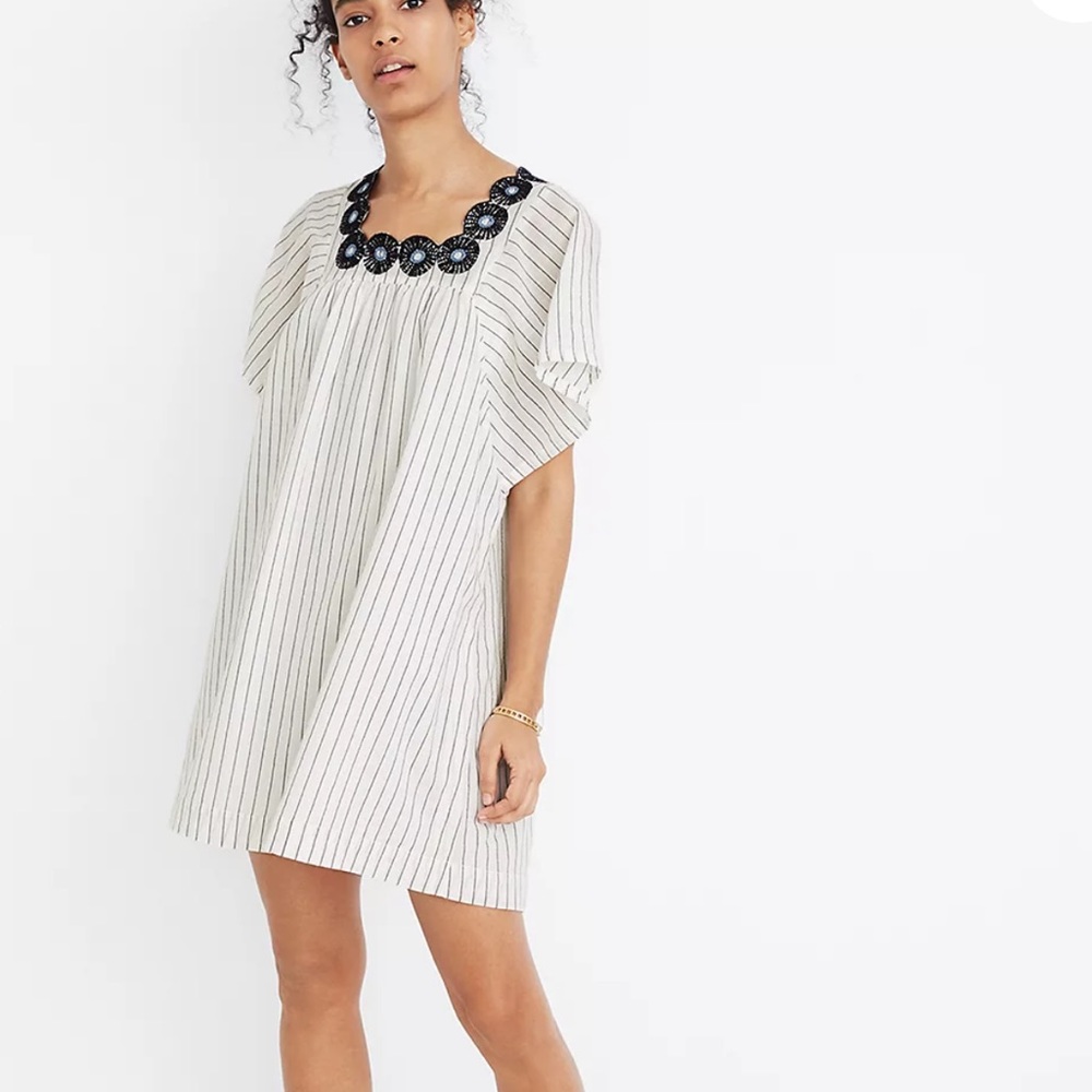 Madewell Embroidered Butterfly dress in Stripe